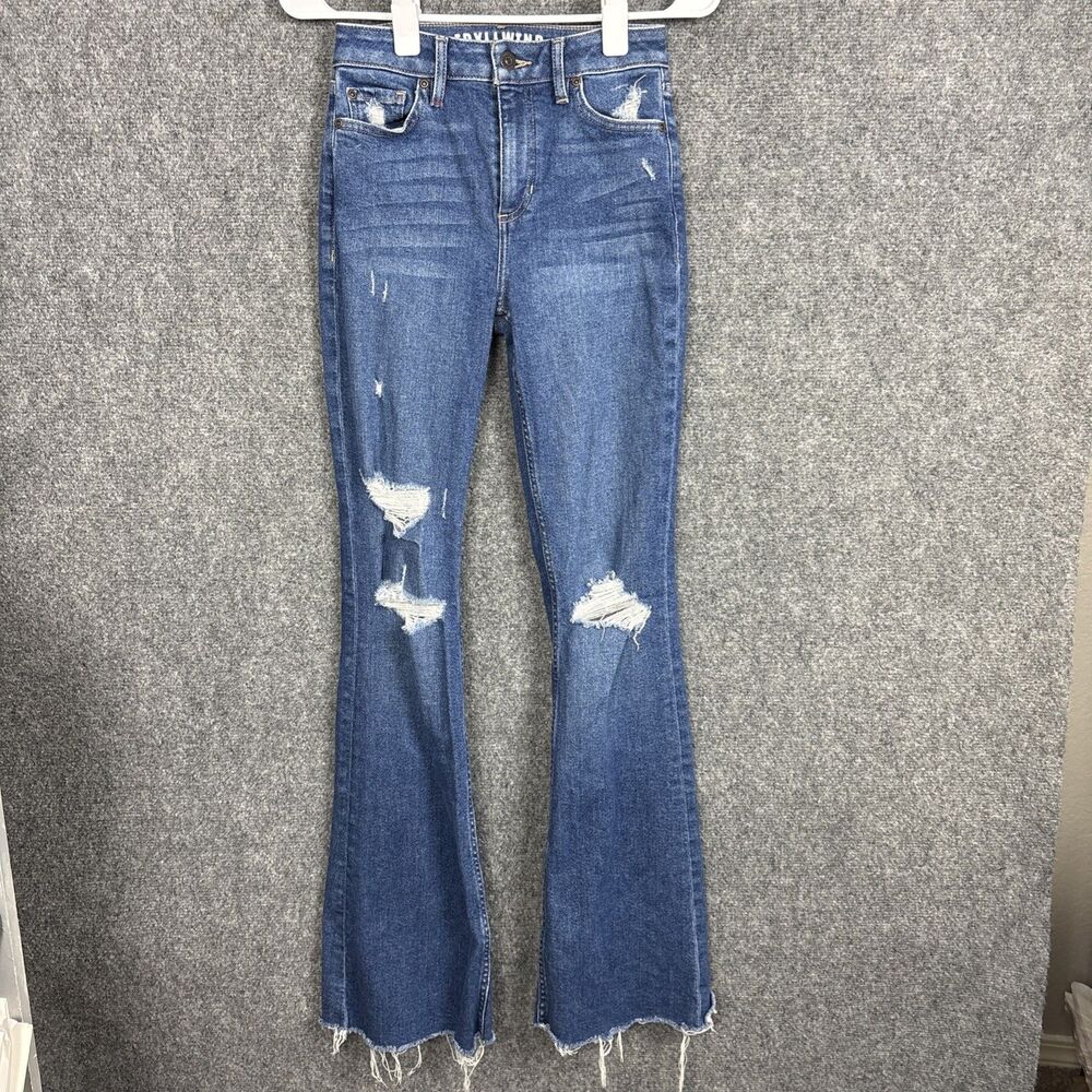 IDYLLWIND Miranda Lambert Jeans Womens Size 2  Navaho Blue  Flare Distressed